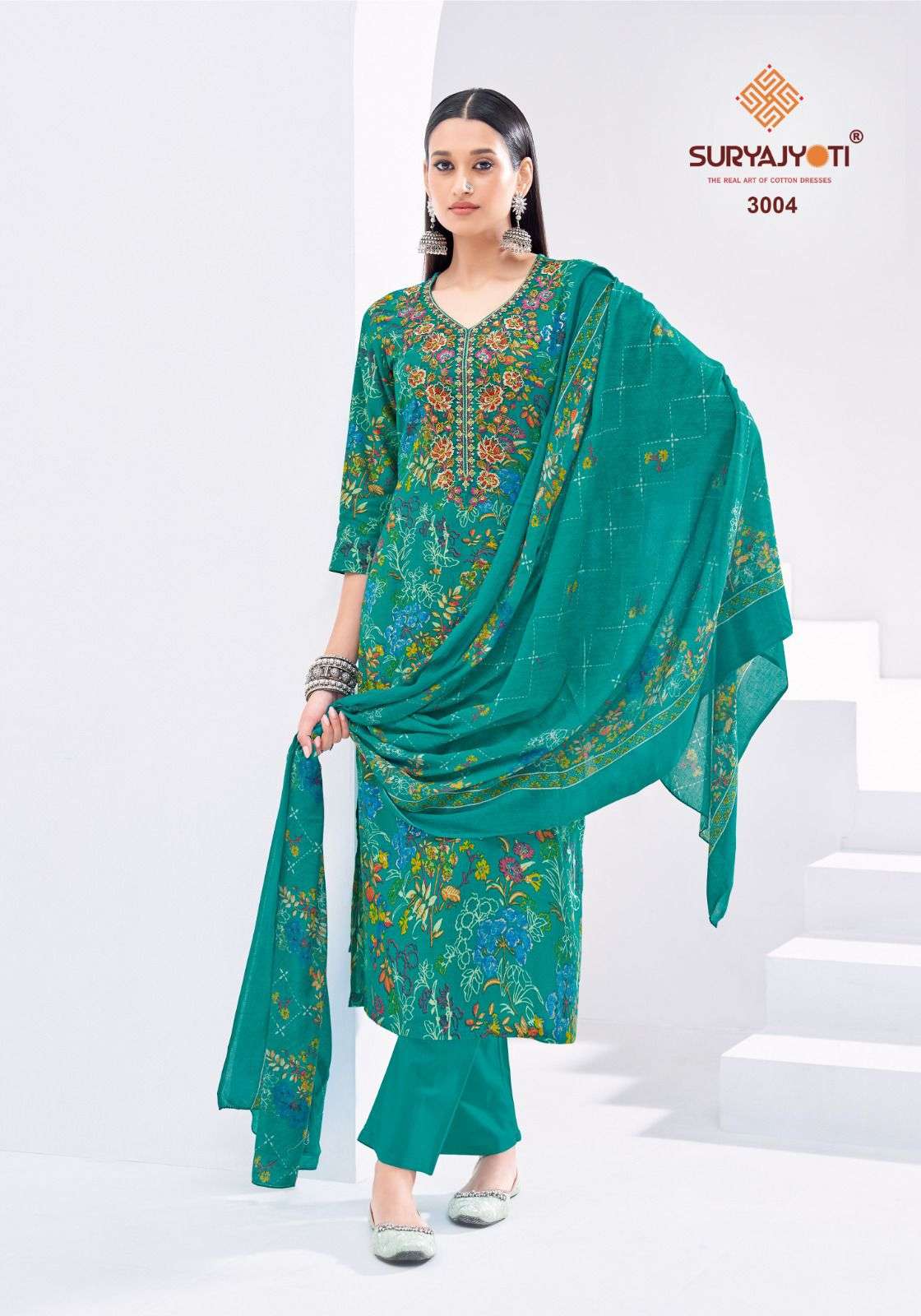 Kala Vol 3 Suryajyoti Readymade Cotton Pant Suits Supplier Gujarat