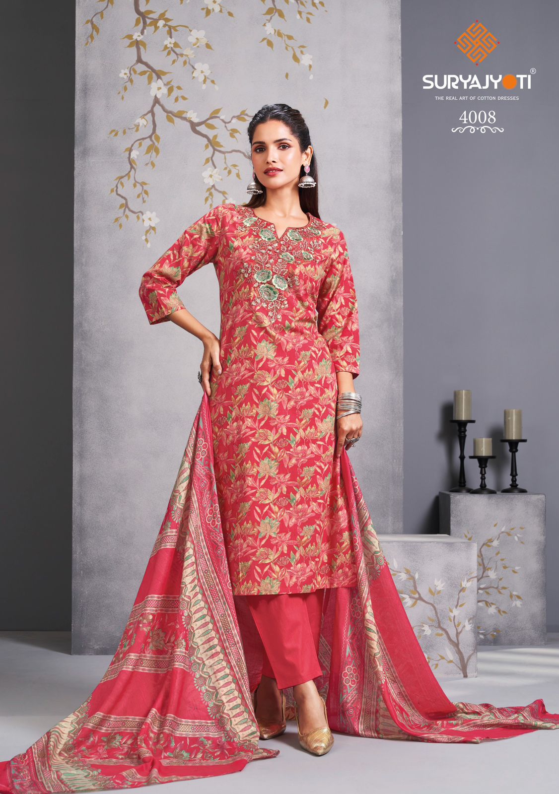 Kala Vol 4 Suryajyoti Readymade Cotton Pant Suits Exporter Ahmedabad
