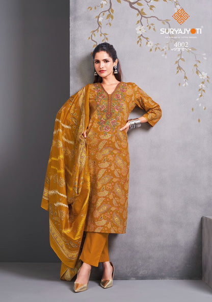 Kala Vol 4 Suryajyoti Readymade Cotton Pant Suits Exporter Ahmedabad