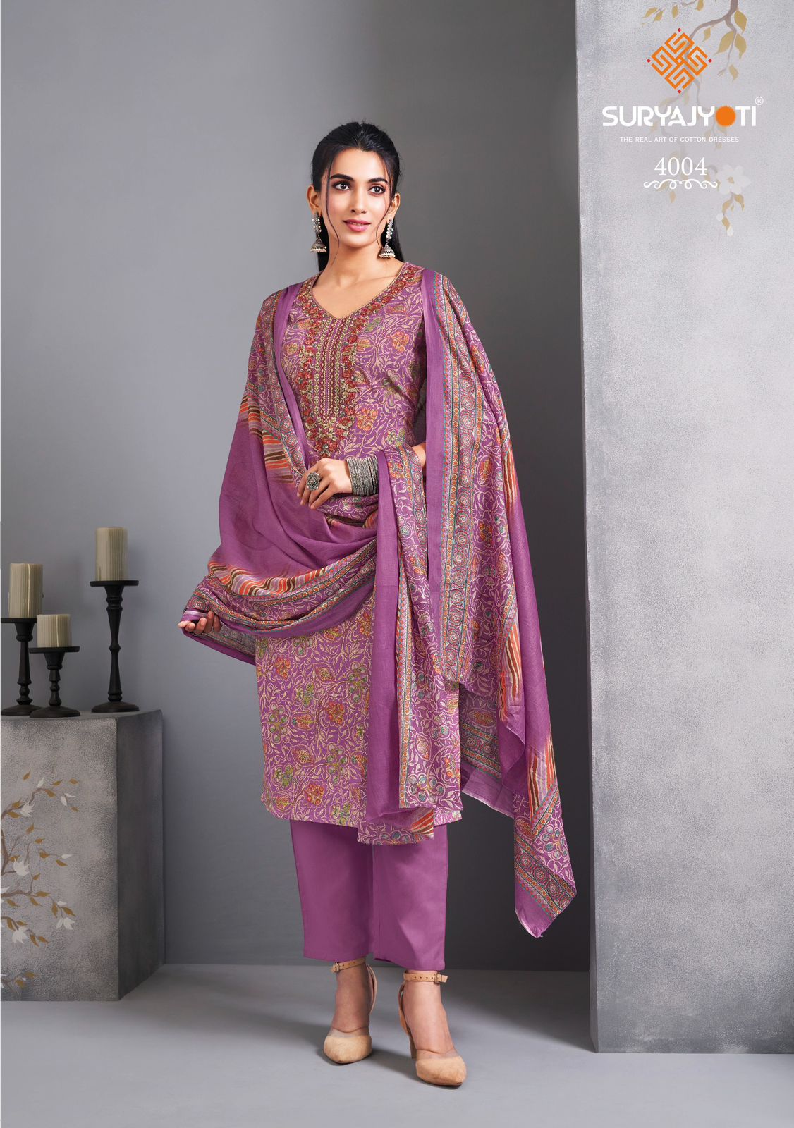 Kala Vol 4 Suryajyoti Readymade Cotton Pant Suits Exporter Ahmedabad