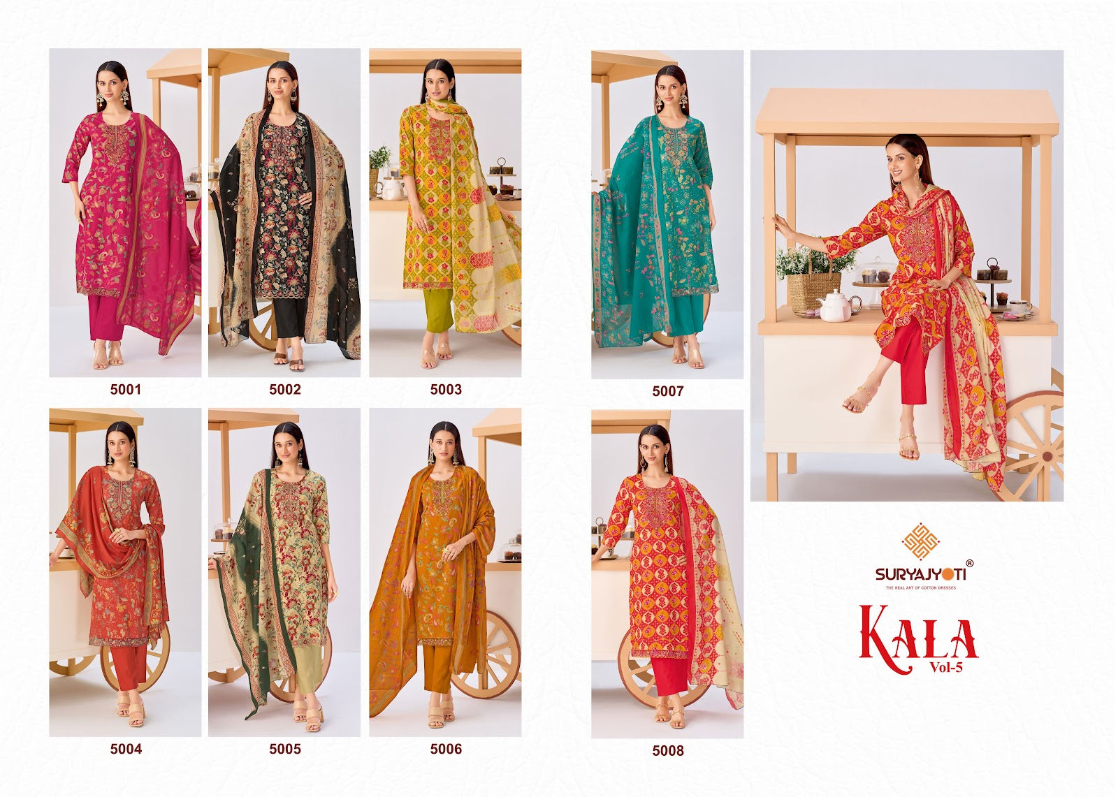 Kala Vol 5 Suryajyoti Readymade Cotton Pant Suits Wholesaler India