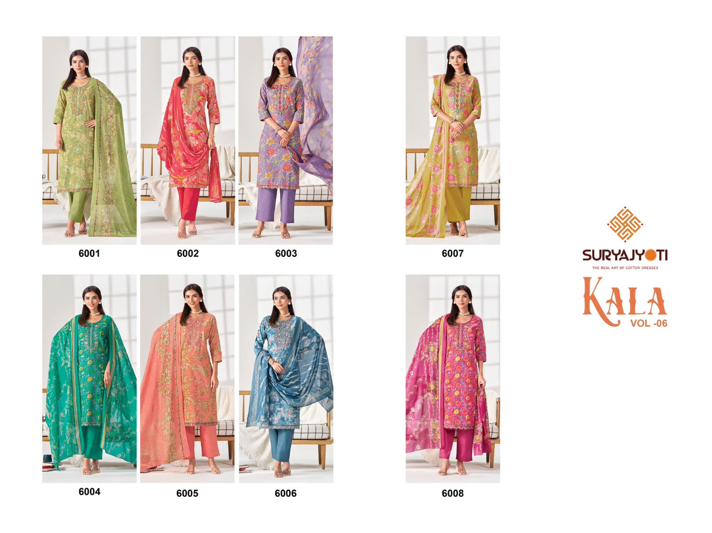 Kala Vol 6 Suryajyoti Readymade Cotton Pant Suits Supplier India