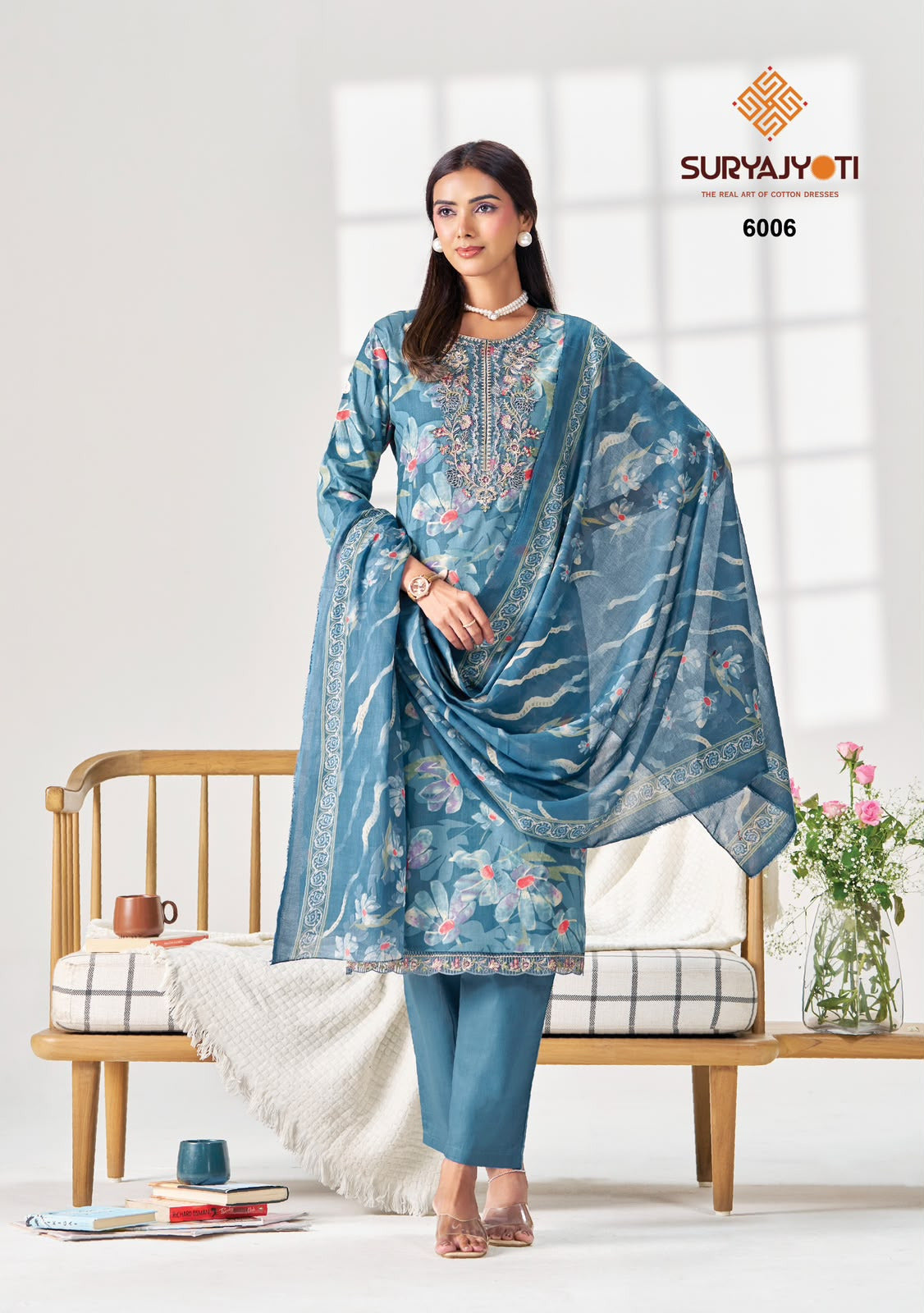Kala Vol 6 Suryajyoti Readymade Cotton Pant Suits Supplier India