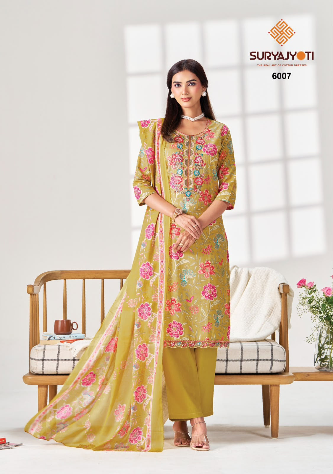 Kala Vol 6 Suryajyoti Readymade Cotton Pant Suits Supplier India