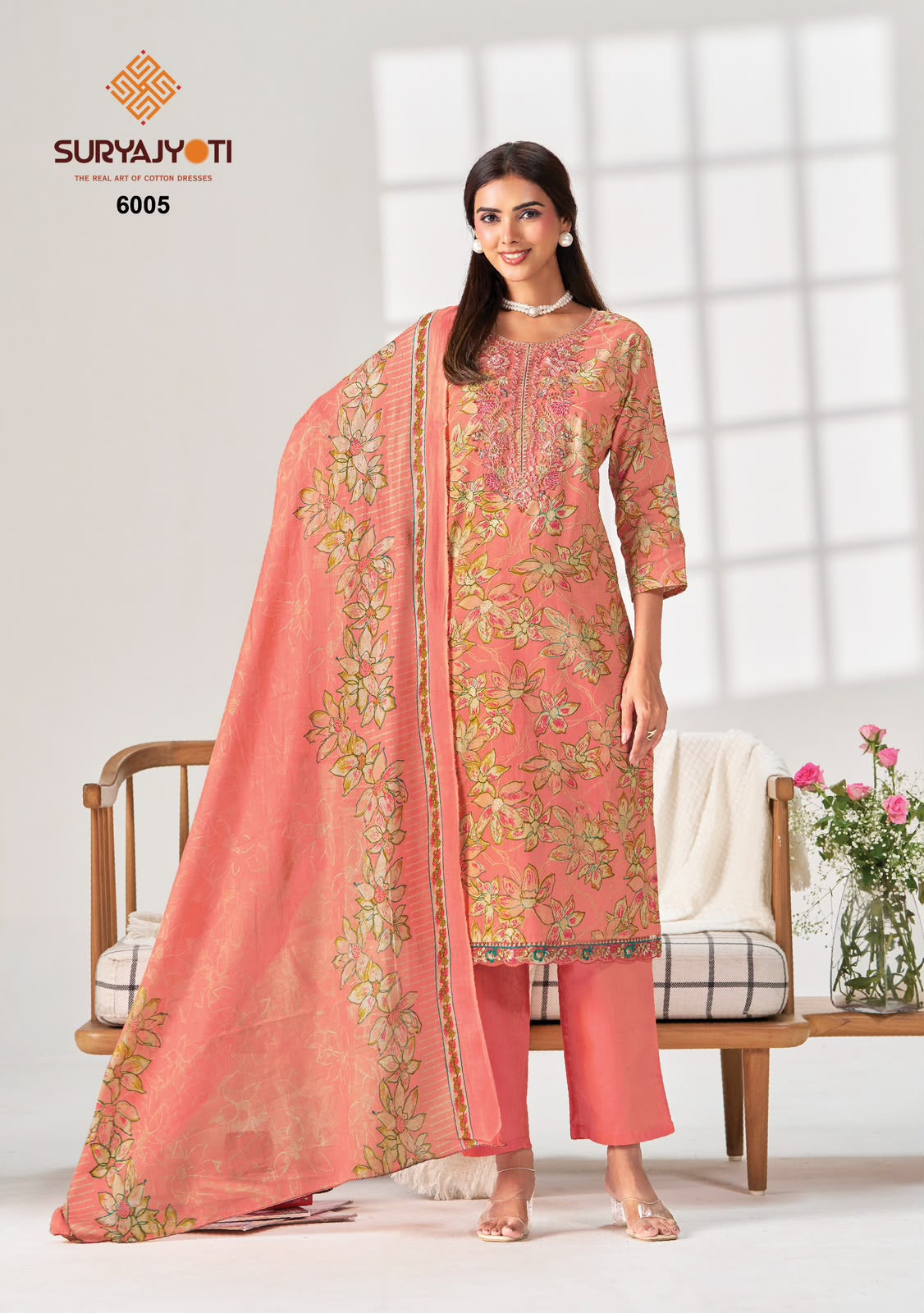 Kala Vol 6 Suryajyoti Readymade Cotton Pant Suits Supplier India