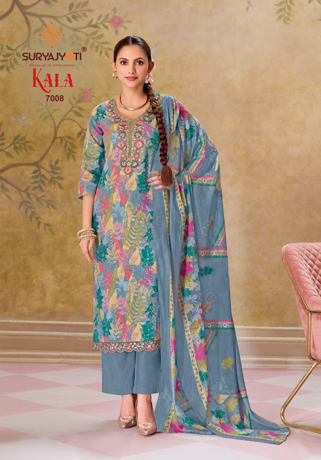 Kala Vol 7 Suryajyoti Readymade Cotton Pant Suits Exporter Ahmedabad