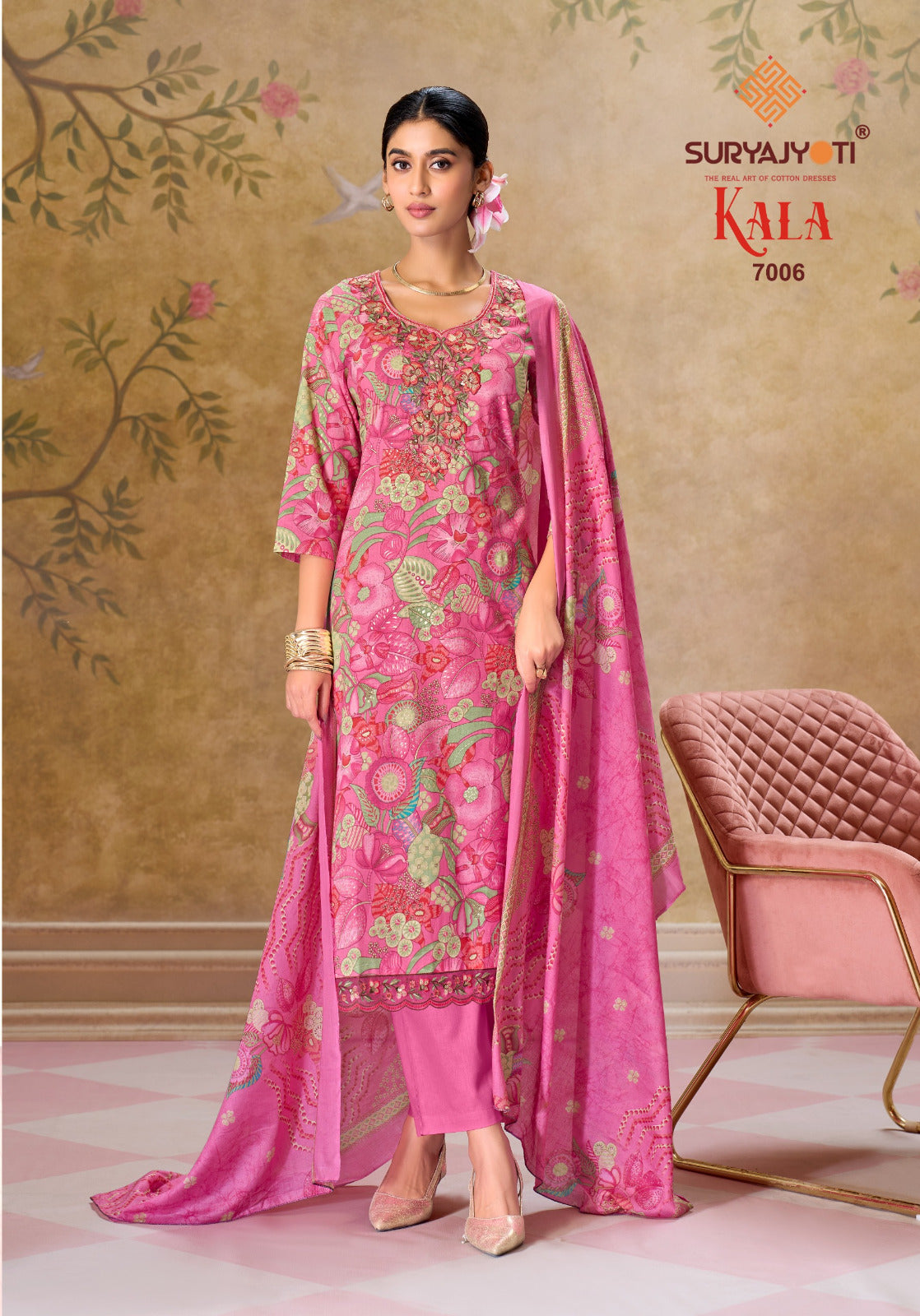 Kala Vol 7 Suryajyoti Readymade Cotton Pant Suits Exporter Ahmedabad