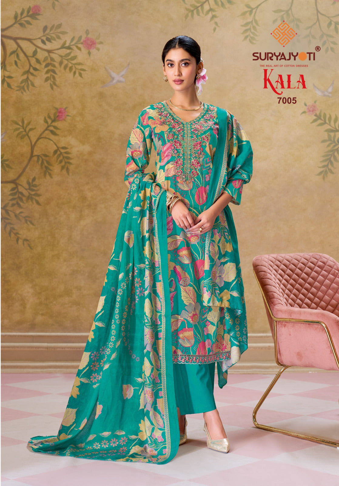 Kala Vol 7 Suryajyoti Readymade Cotton Pant Suits Exporter Ahmedabad