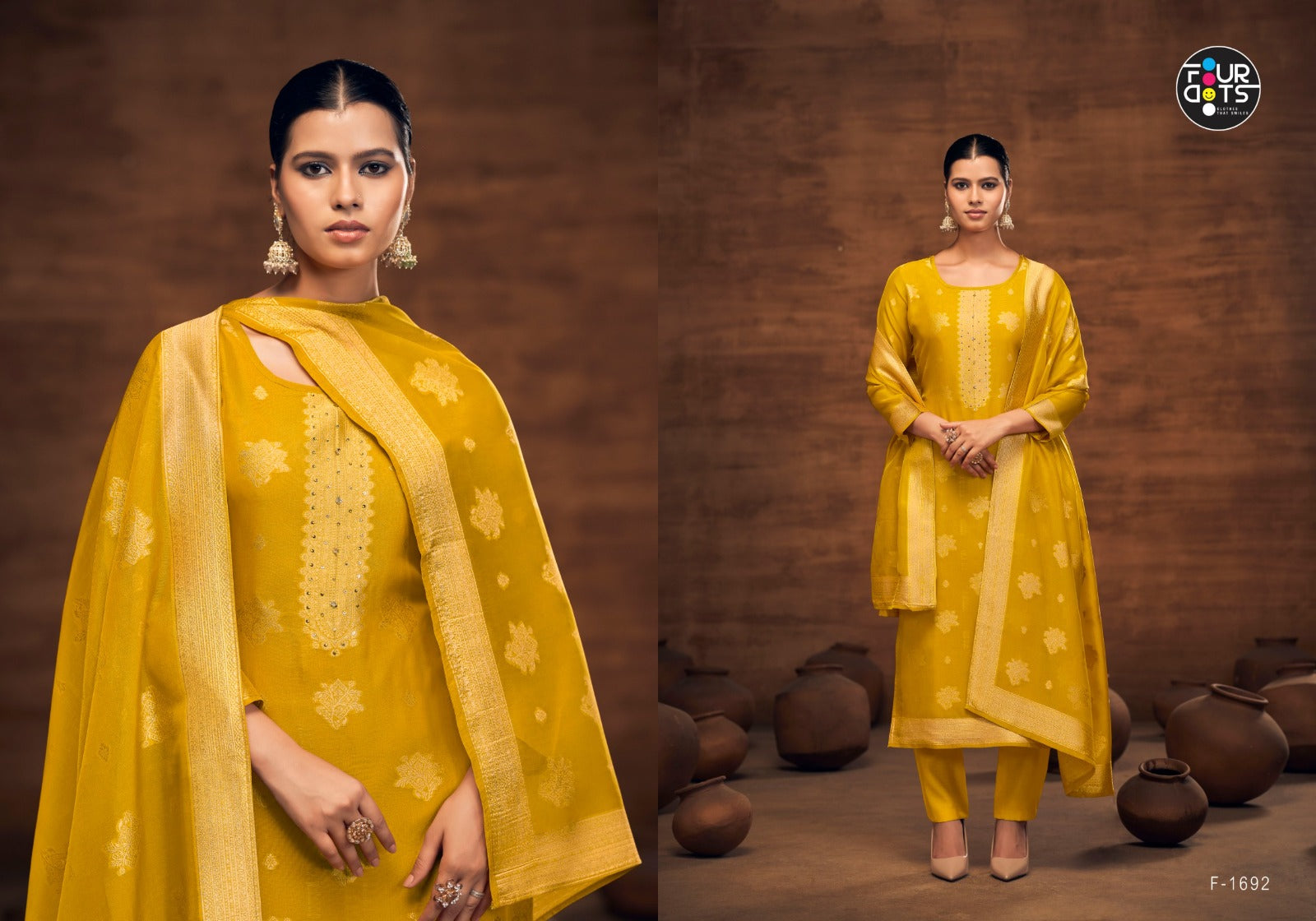 Kalaa Four Dots Weaving Pant Style Suits Supplier Gujarat