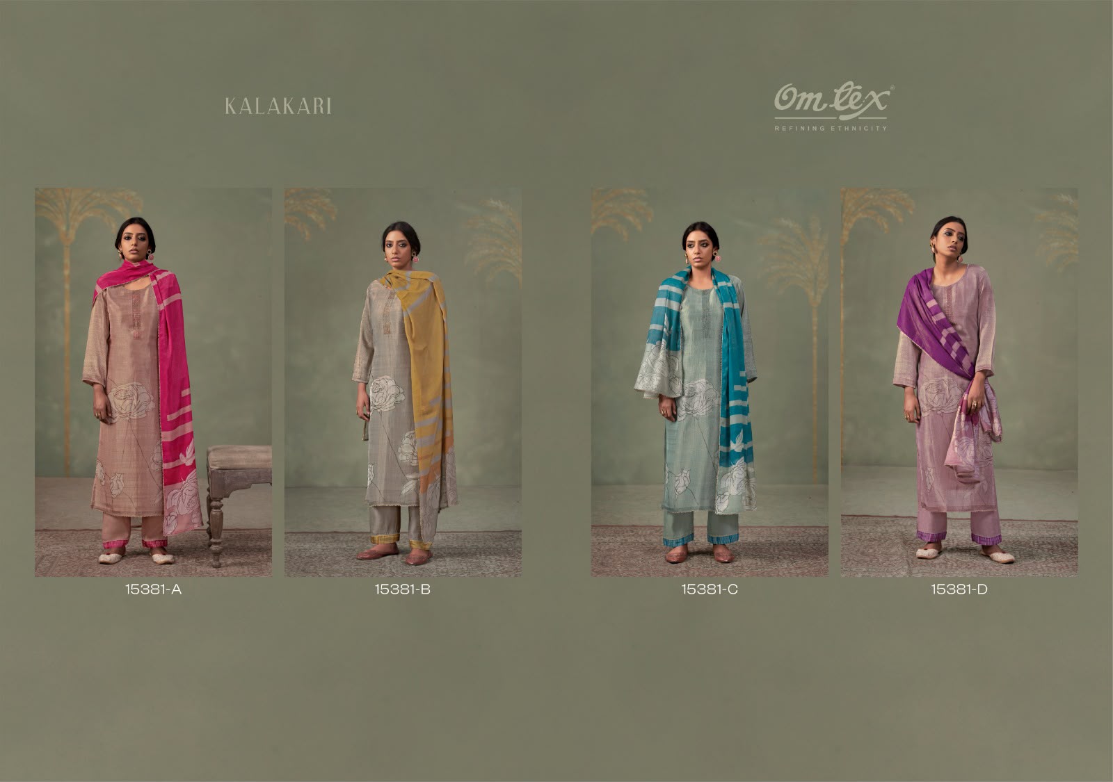 Kalakari Omtex Kanjivaram Silk Pant Style Suits Wholesaler India