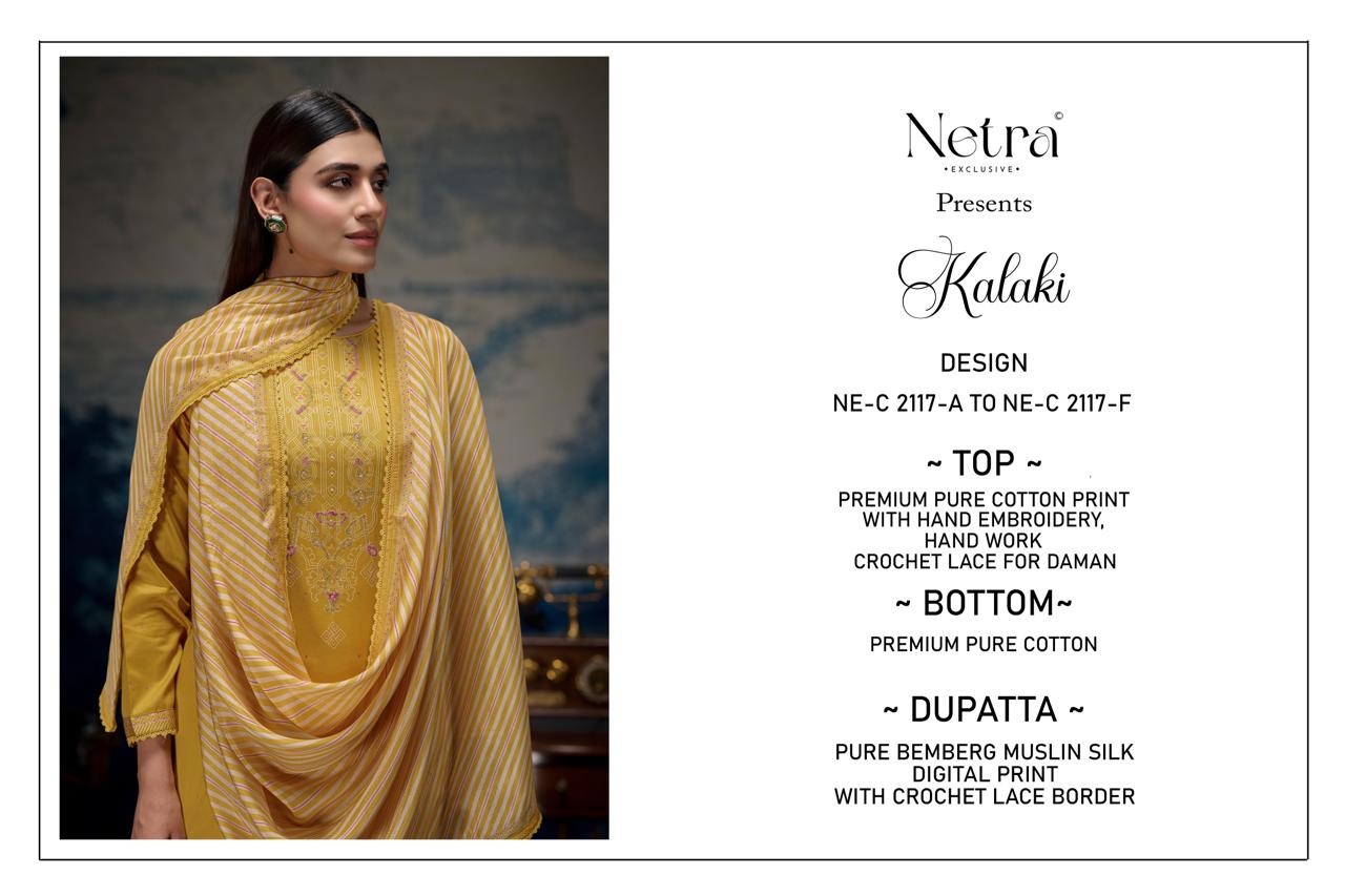 Kalaki Netra Pure Cotton Pant Style Suits Wholesaler Gujarat
