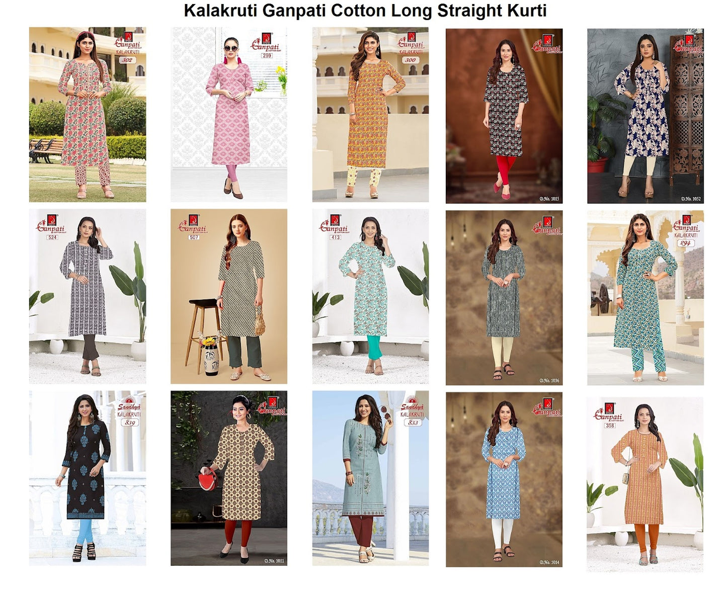 Kalakruti Ganpati Cotton Cotton Long Straight Kurti Wholesale Price