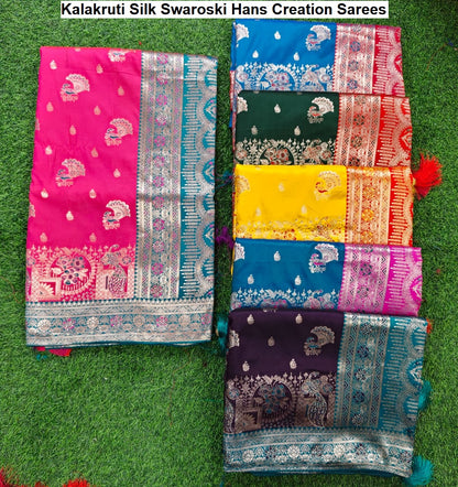 Kalakruti Silk Swaroski Hans Creation Sarees Supplier Ahmedabad