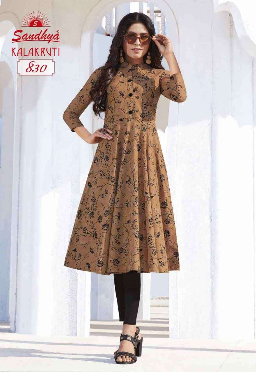 Kalakruti Vol 23 Sandhya Pure Cotton Straight Cut Kurtis Supplier Ahmedabad