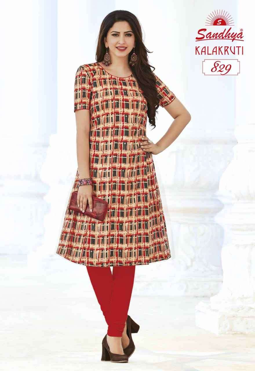 Kalakruti Vol 23 Sandhya Pure Cotton Straight Cut Kurtis Supplier Ahmedabad