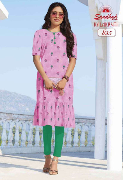 Kalakruti Vol 23 Sandhya Pure Cotton Straight Cut Kurtis Supplier Ahmedabad