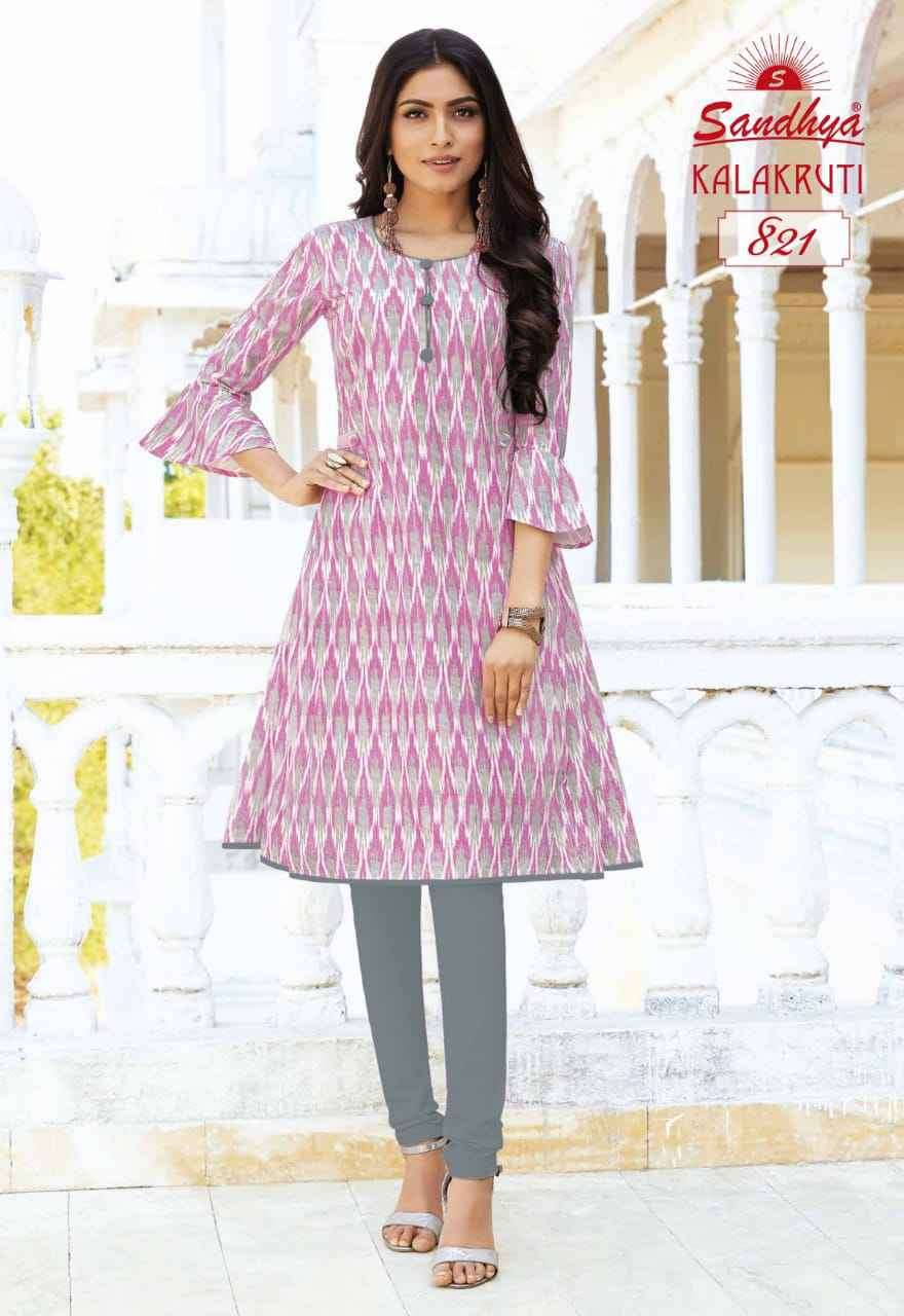 Kalakruti Vol 23 Sandhya Pure Cotton Straight Cut Kurtis Supplier Ahmedabad