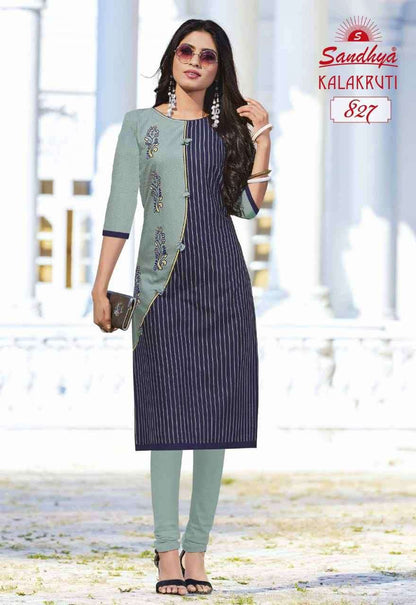 Kalakruti Vol 23 Sandhya Pure Cotton Straight Cut Kurtis Supplier Ahmedabad