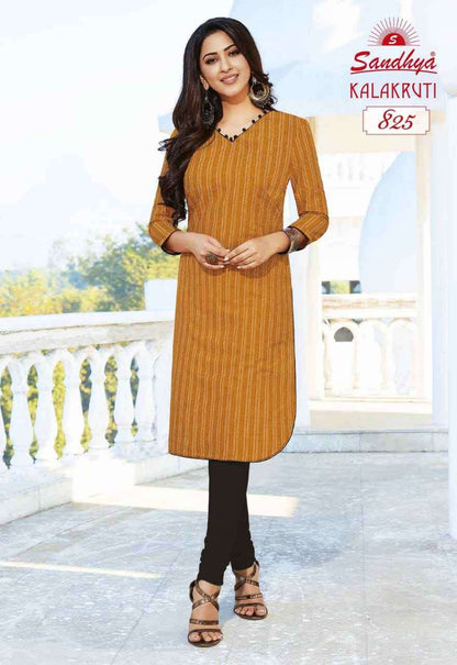 Kalakruti Vol 23 Sandhya Pure Cotton Straight Cut Kurtis Supplier Ahmedabad