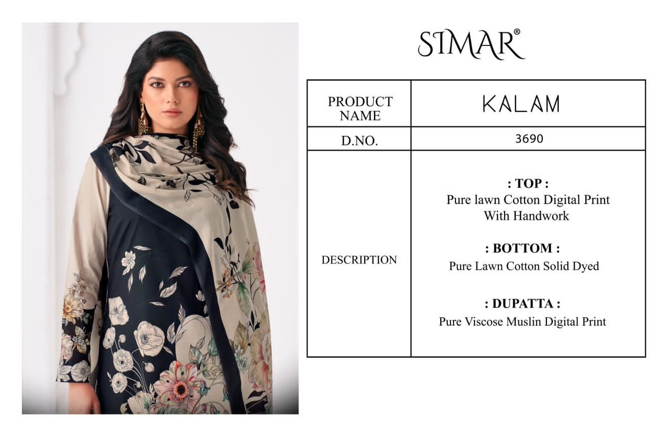Kalam Simar Lawn Cotton Pant Style Suits Wholesaler Gujarat