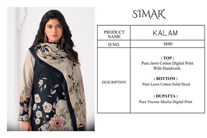 Kalam Simar Lawn Cotton Pant Style Suits Wholesaler Gujarat