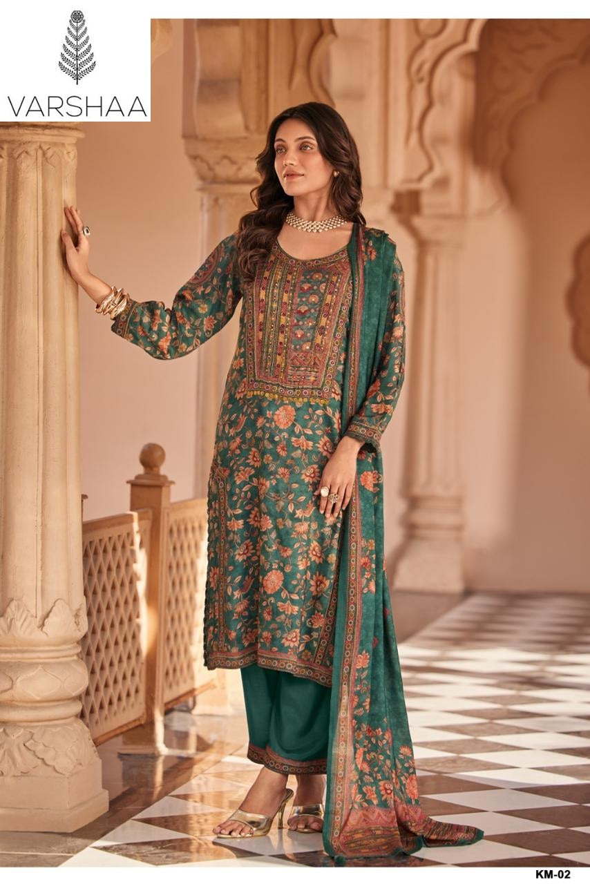 Kalam Varshaa Viscose Muslin Pant Style Suits Exporter Gujarat