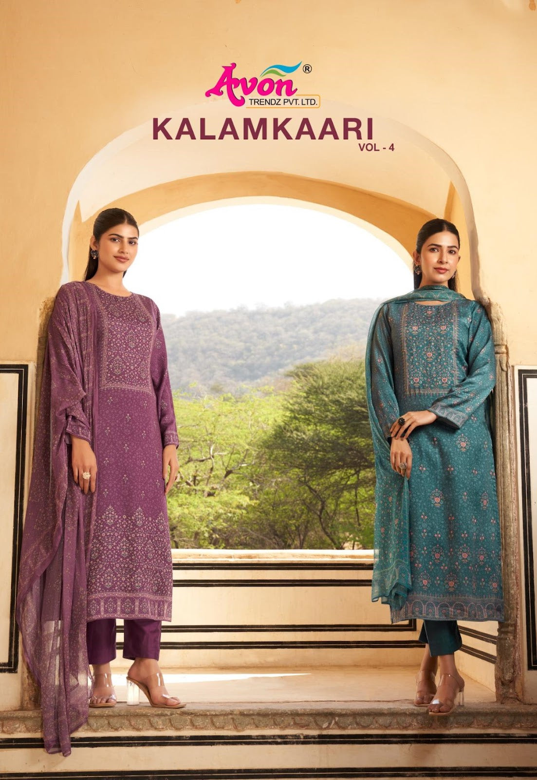 Kalamkaari Vol 4 Avon Trendz Cotton Pant Style Suits Wholesale Rate