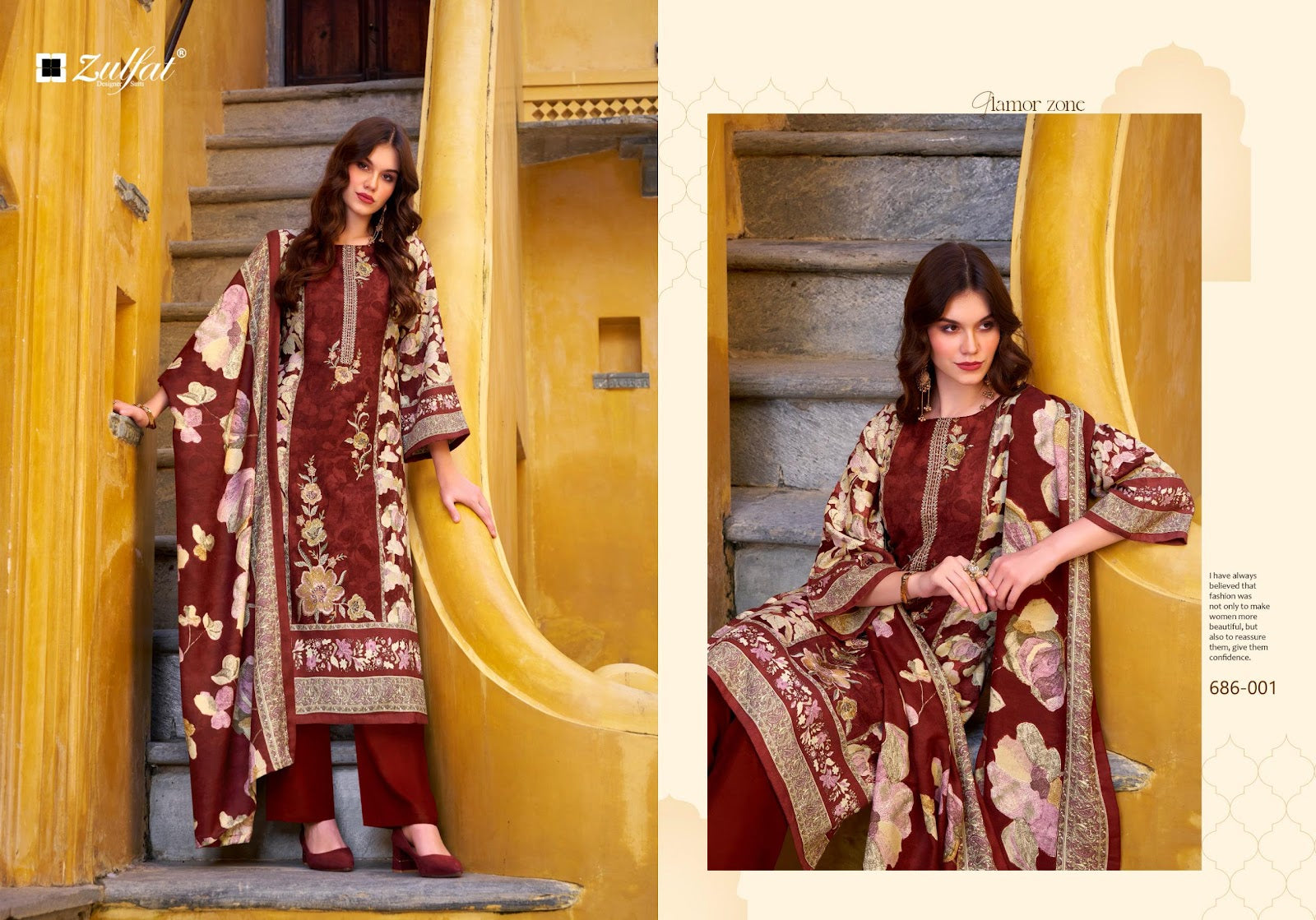Kalamkaari Zulfat Designer Woolen Karachi Pashmina Salwar Suits Wholesaler Ahmedabad