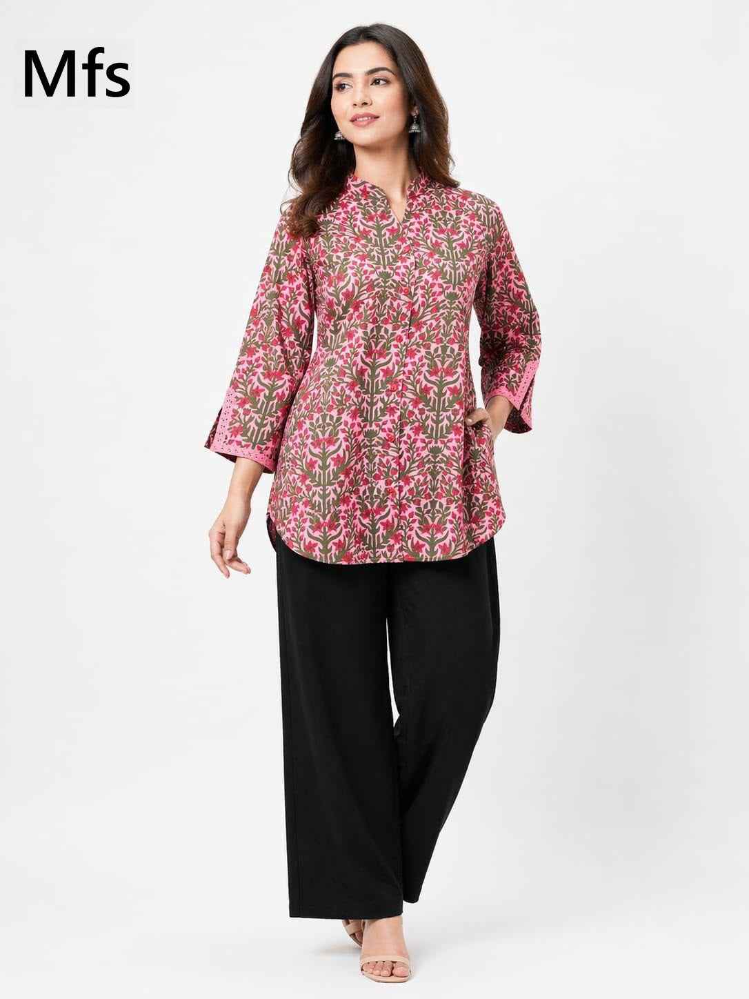 Kalamkari 250626 Mfs Cotton Short Kurtis Wholesale Price