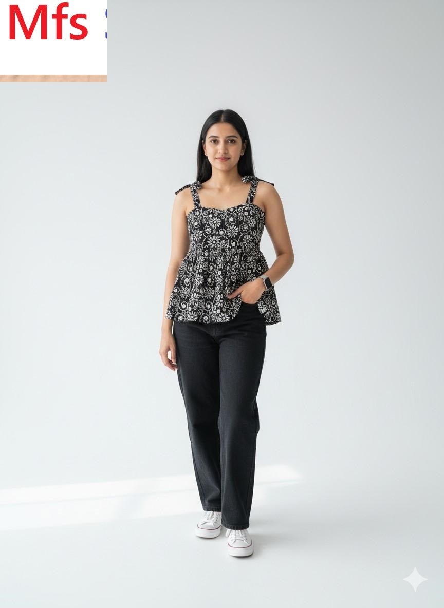 Kalamkari Block Print Mfs Cotton Stylish Short Tops Manufacturer