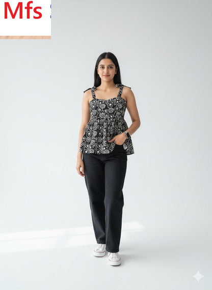 Kalamkari Block Print Mfs Cotton Stylish Short Tops Manufacturer
