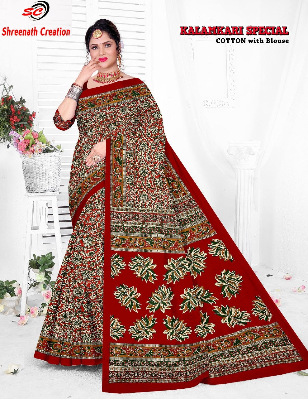 Kalamkari Special Sc Cotton Sarees Manufacturer Gujarat