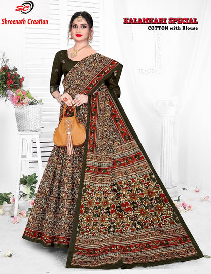 Kalamkari Special Sc Cotton Sarees Manufacturer Gujarat