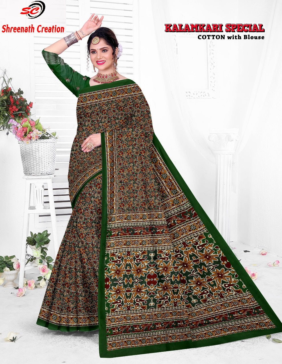 Kalamkari Special Sc Cotton Sarees Manufacturer Gujarat