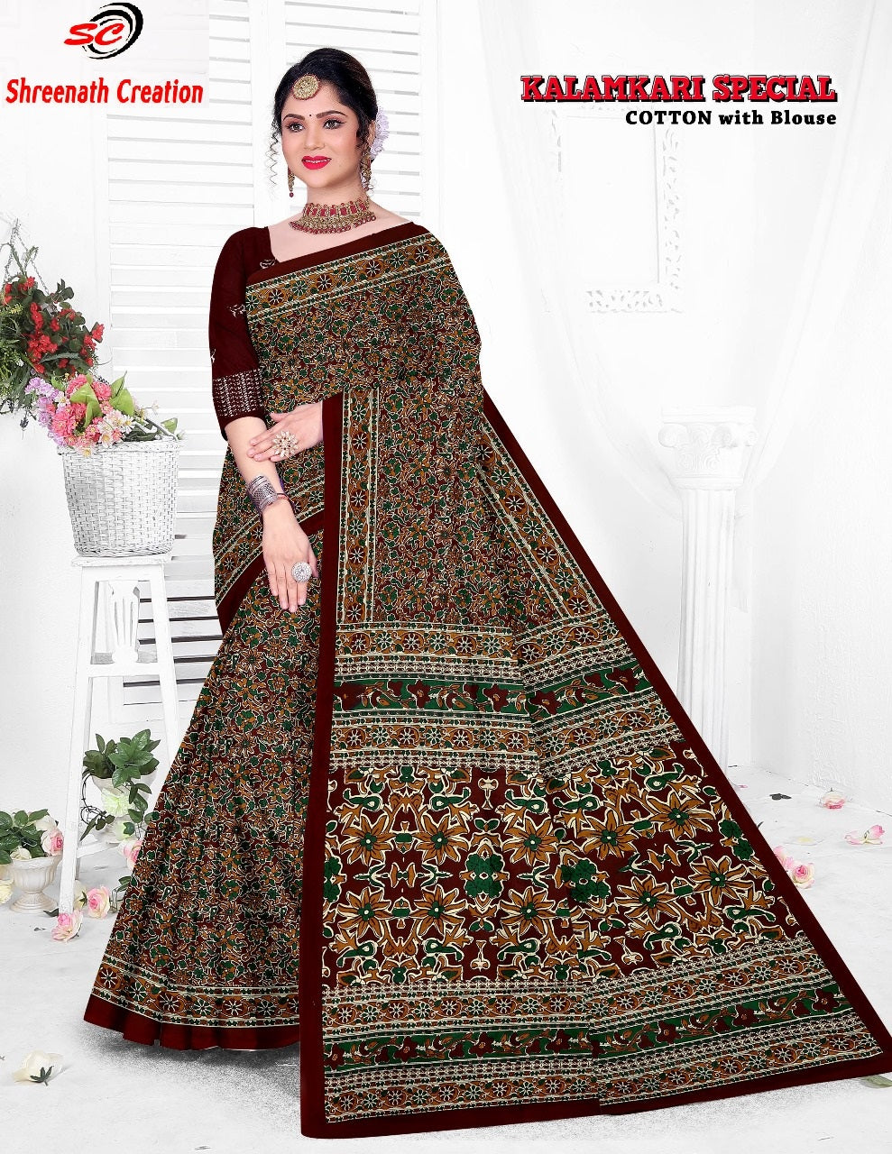 Kalamkari Special Sc Cotton Sarees Manufacturer Gujarat