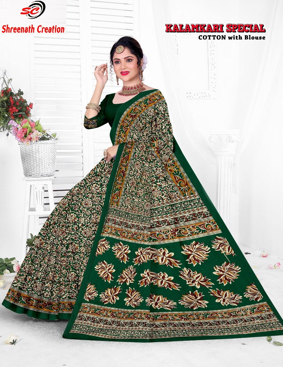 Kalamkari Special Sc Cotton Sarees Manufacturer Gujarat