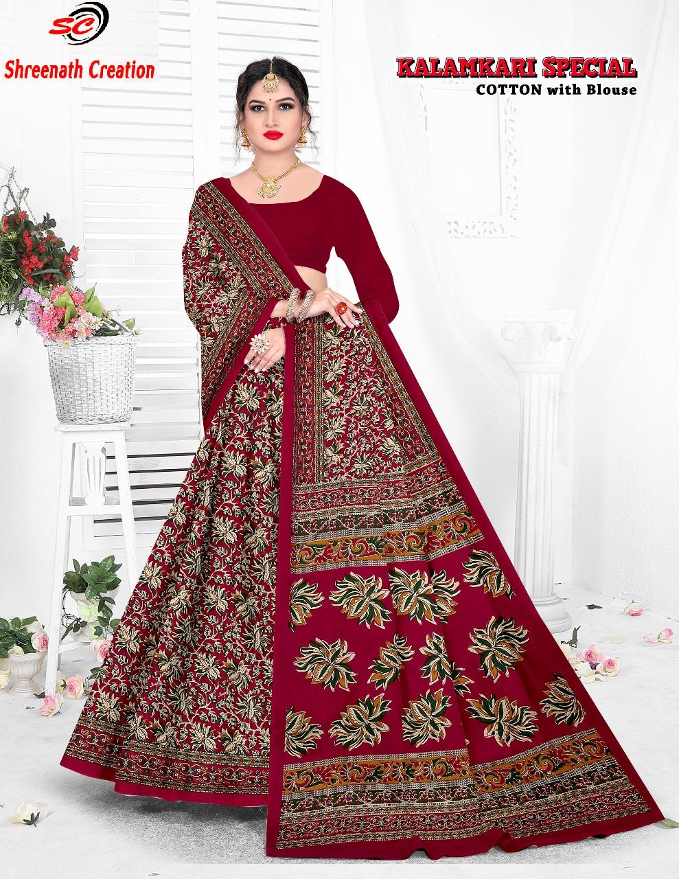 Kalamkari Special Sc Cotton Sarees Manufacturer Gujarat