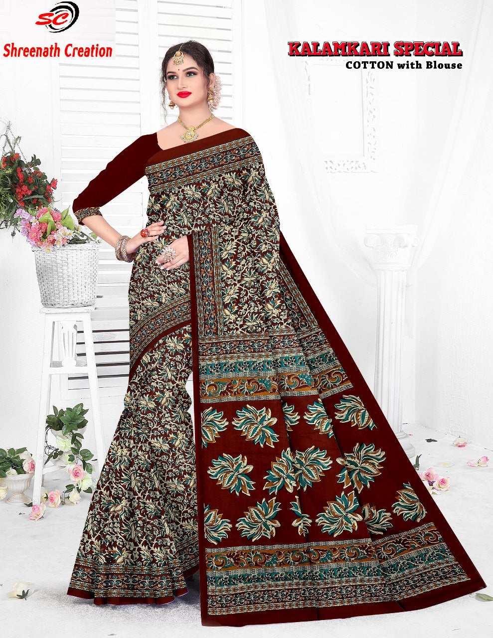Kalamkari Special Sc Cotton Sarees Manufacturer Gujarat