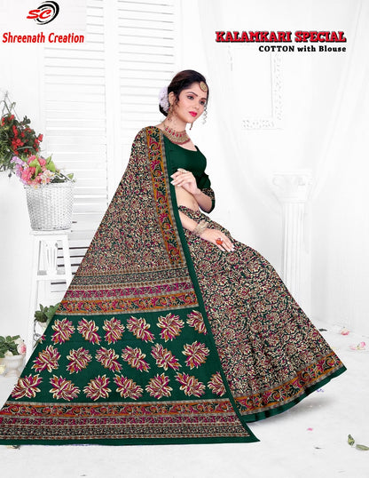Kalamkari Special Sc Cotton Sarees Manufacturer Gujarat
