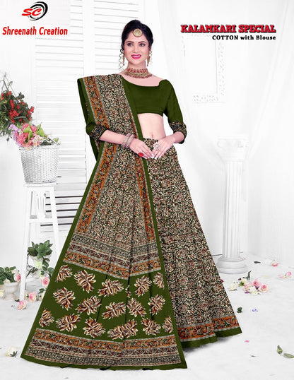 Kalamkari Special Sc Cotton Sarees Manufacturer Gujarat