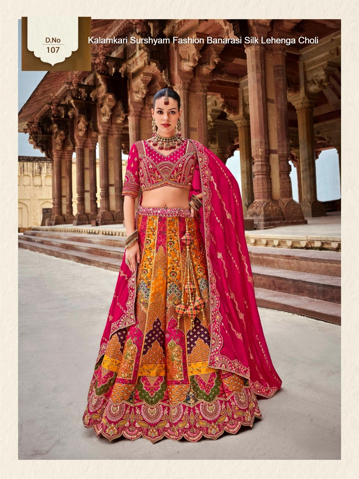 Kalamkari Surshyam Fashion Banarasi Silk Lehenga Choli Exporter India