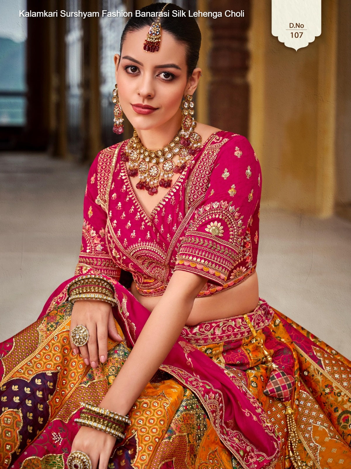 Kalamkari Surshyam Fashion Banarasi Silk Lehenga Choli Exporter India