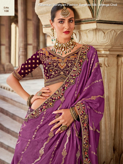 Kalamkari Surshyam Fashion Banarasi Silk Lehenga Choli Exporter India