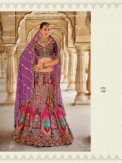 Kalamkari Surshyam Fashion Banarasi Silk Lehenga Choli Exporter India