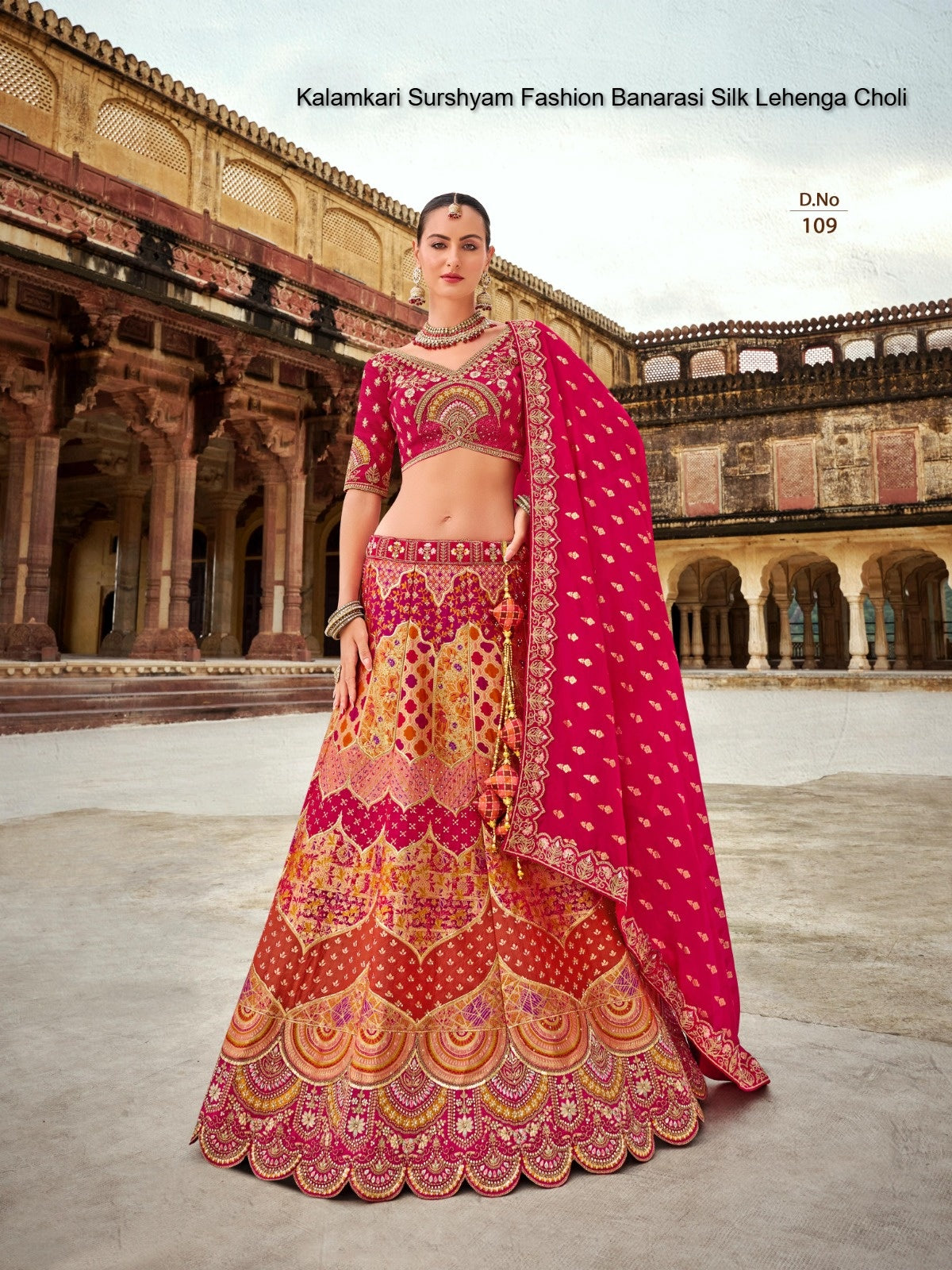Kalamkari Surshyam Fashion Banarasi Silk Lehenga Choli Exporter India