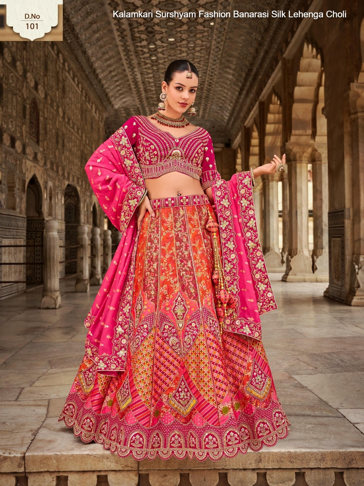 Kalamkari Surshyam Fashion Banarasi Silk Lehenga Choli Exporter India