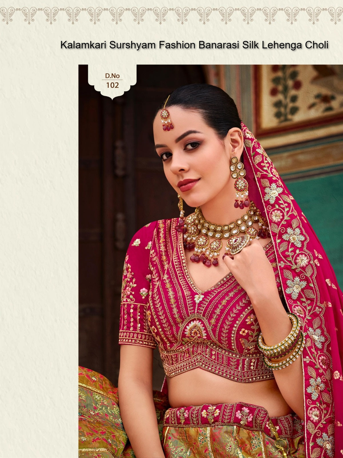 Kalamkari Surshyam Fashion Banarasi Silk Lehenga Choli Exporter India