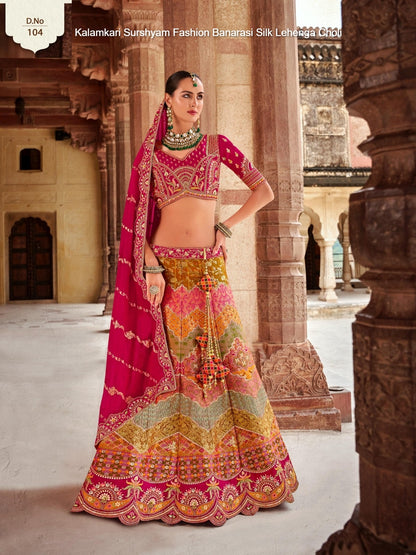 Kalamkari Surshyam Fashion Banarasi Silk Lehenga Choli Exporter India