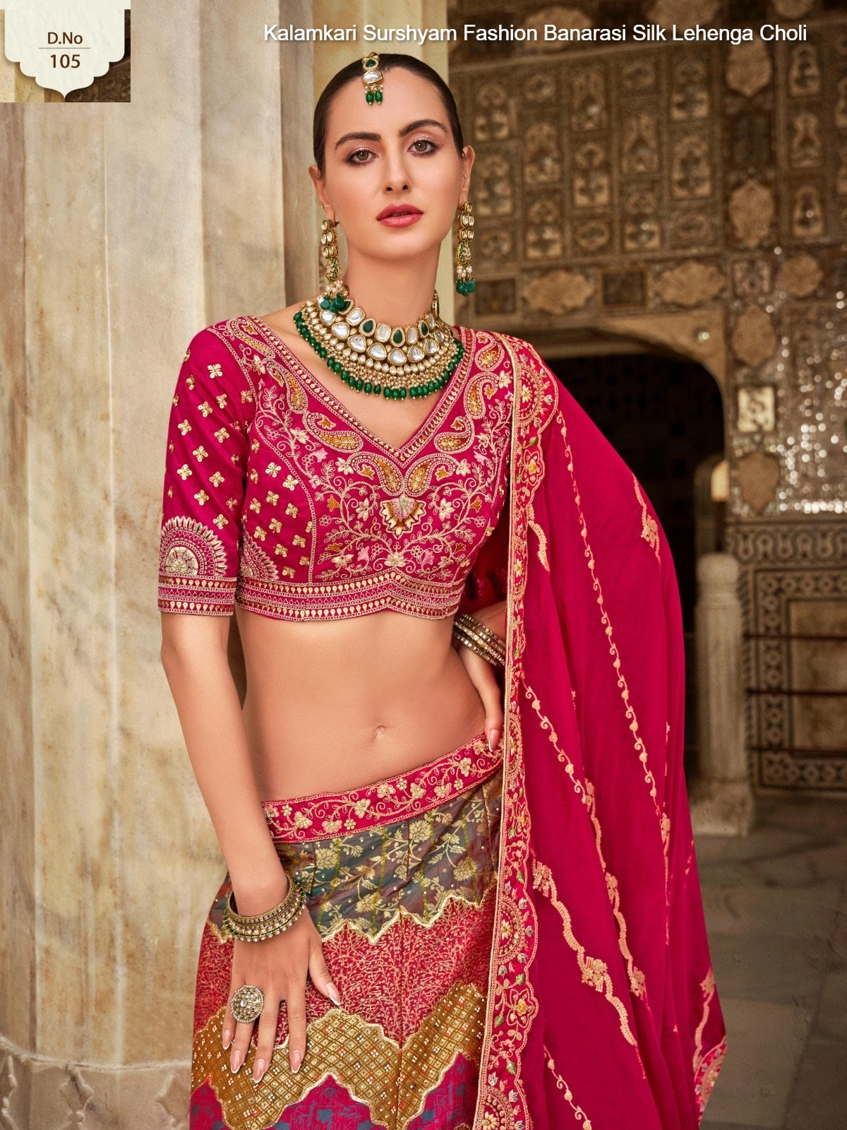 Kalamkari Surshyam Fashion Banarasi Silk Lehenga Choli Exporter India