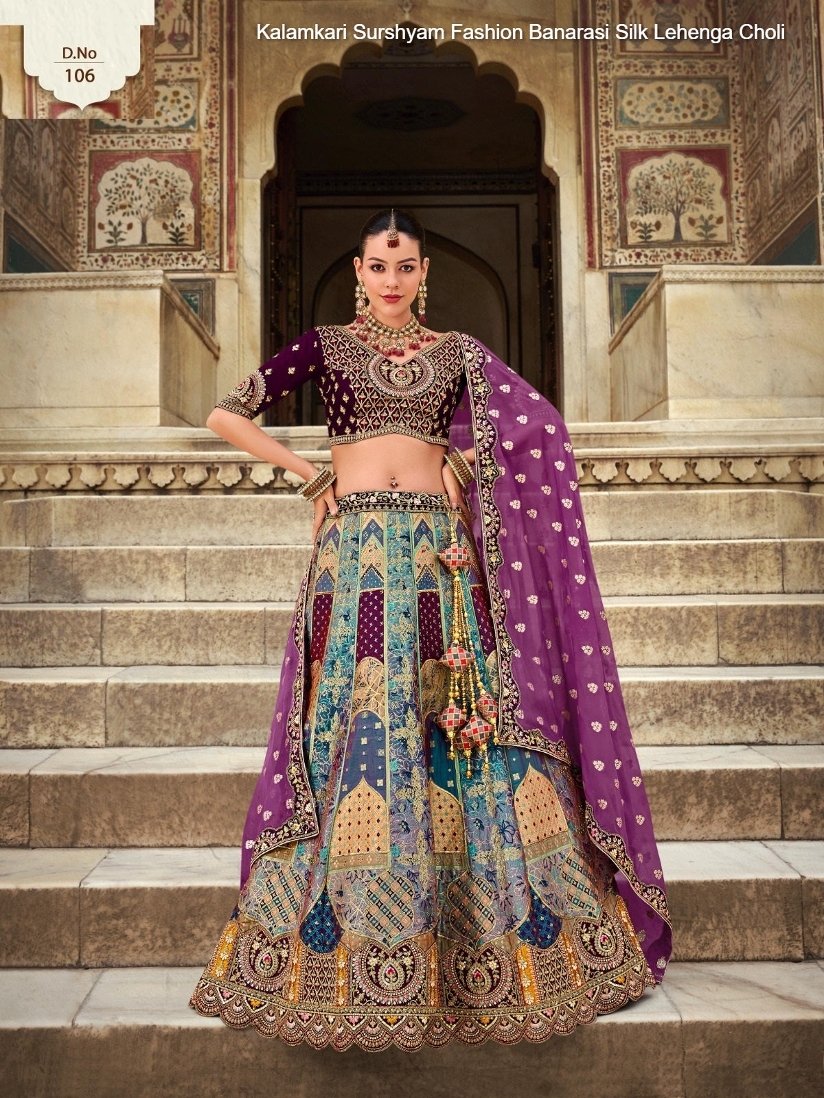 Kalamkari Surshyam Fashion Banarasi Silk Lehenga Choli Exporter India